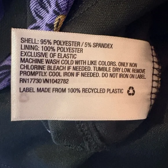 Ava & Viv 3X NWT Black Purple Floral Peplum Blouse Smocked Waist Flutter Sleeve - Picture 8 of 9